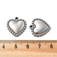 Load image into Gallery viewer, Silver Puffed Heart Charm