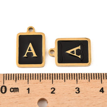 Load image into Gallery viewer, Enamel Black Initials Charm