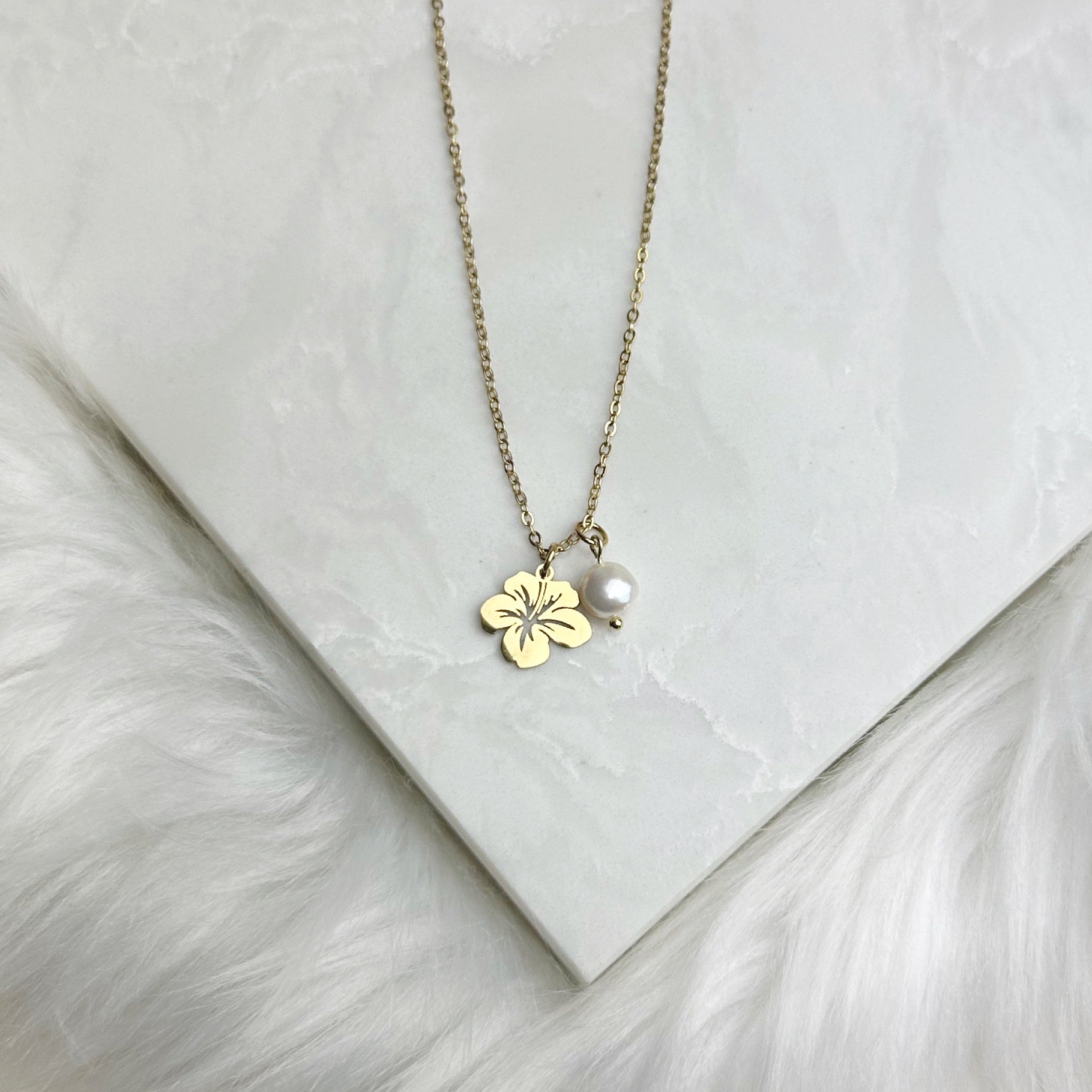 Golden Hibiscus Necklace