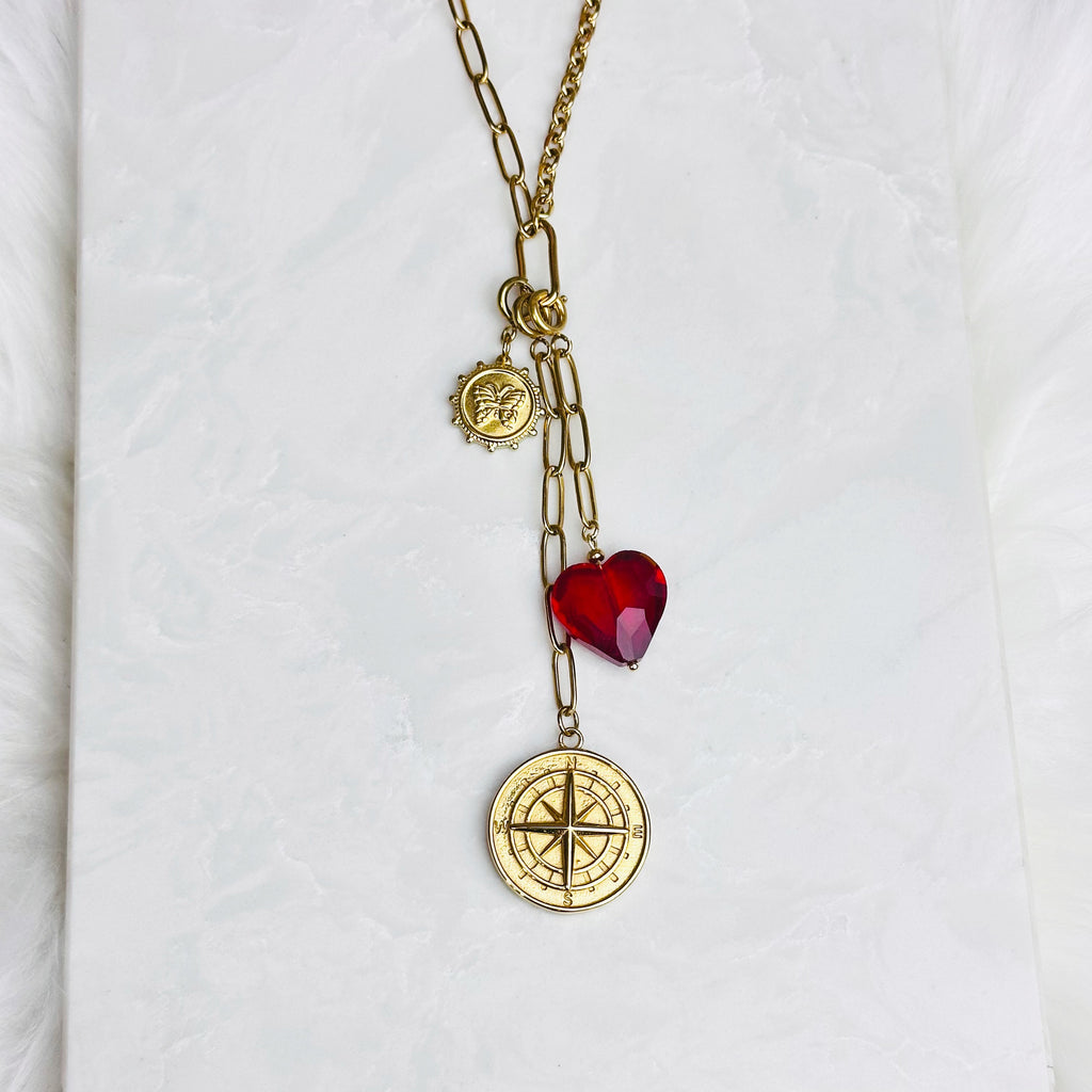 Red Heart Charm Necklace