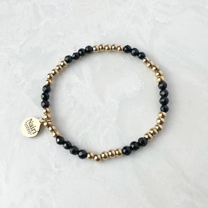 Black Stackable Gemstone Bracelet
