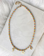 Colorful Hibiscus Charm Necklace