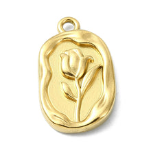 Load image into Gallery viewer, Gold Oval Tulip Charm
