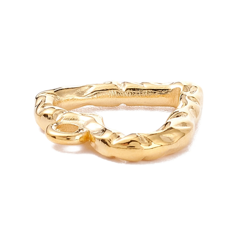 Hollow Outlined Heart Gold Charm