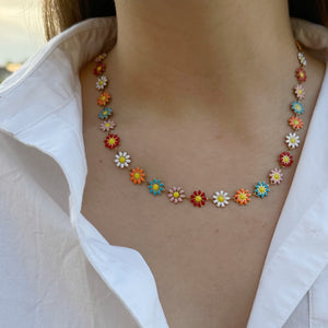 Colorful Daisy Necklace