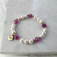 Load image into Gallery viewer, Pink and Pearls Bracelet
