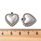 Silver Puffed Heart Charm
