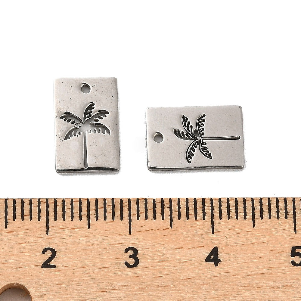 Palm Tree Silver Charm