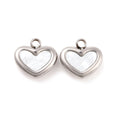 Petite White and Silver Heart Charm