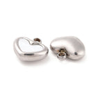 Petite White and Silver Heart Charm
