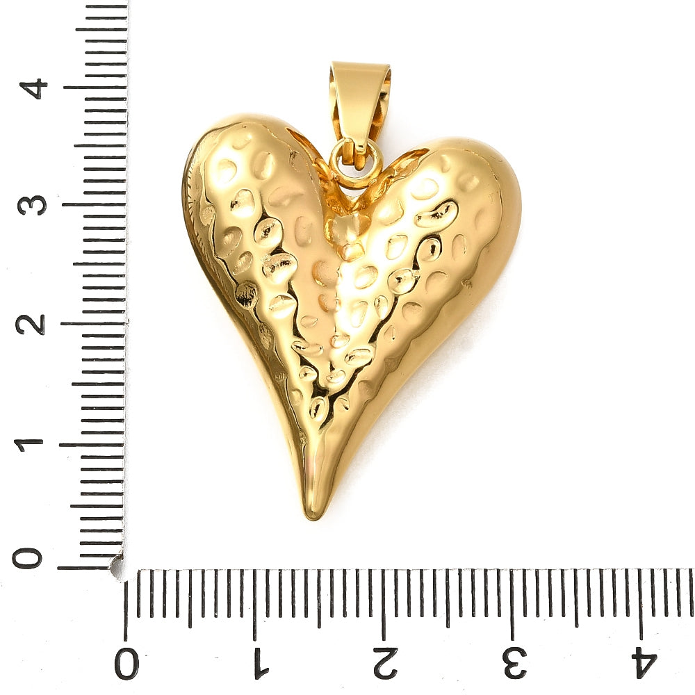 Hammered Heart Charm