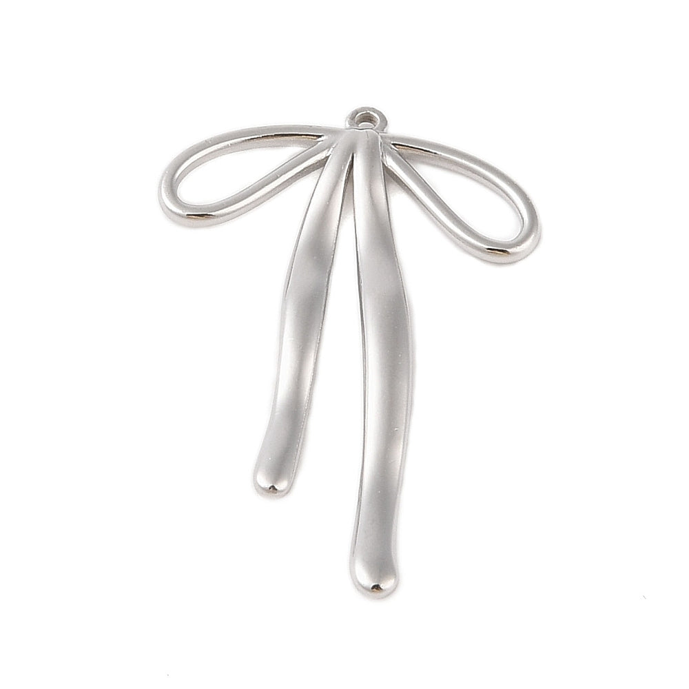 Ribbon Adorned Silver Charm