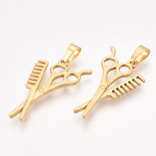 Load image into Gallery viewer, Scissors and Comb Charm
