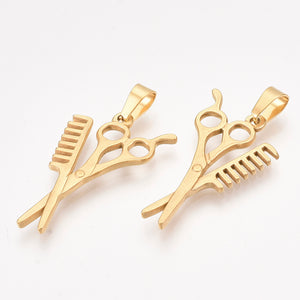 Scissors and Comb Charm
