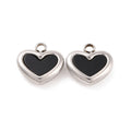 Petite Black and Silver Heart Charm