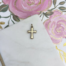 Load image into Gallery viewer, Faithful Cross Gold Charm
