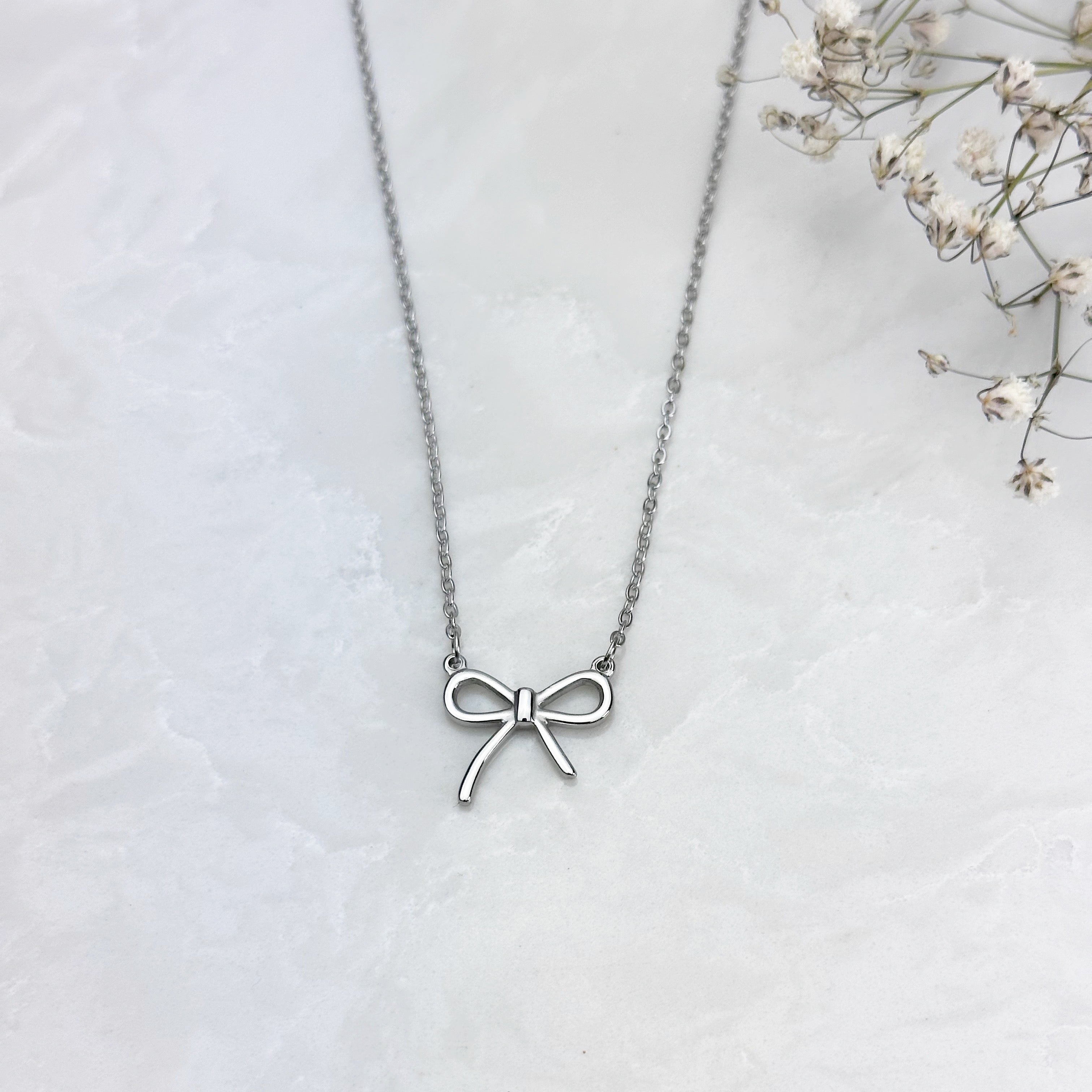 Coquette Girl Necklace (Silver)