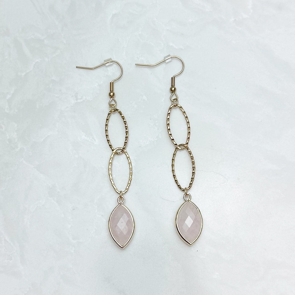 Fall Rose Quartz Earrings