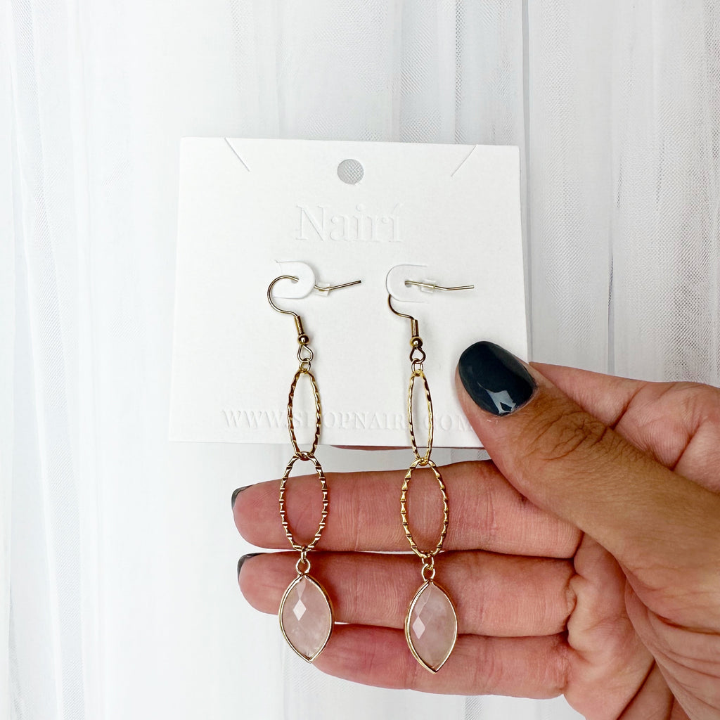 Fall Rose Quartz Earrings
