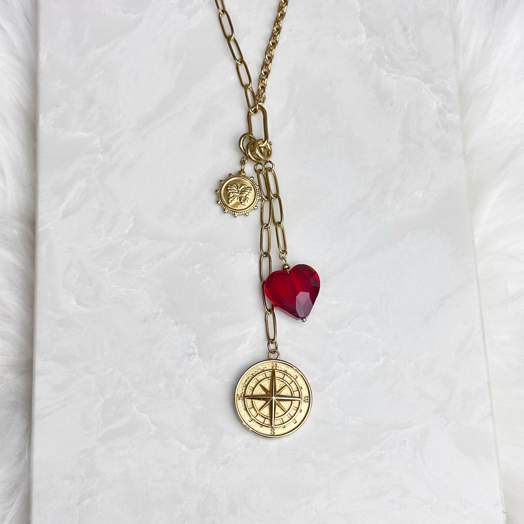 Red Heart Charm Necklace