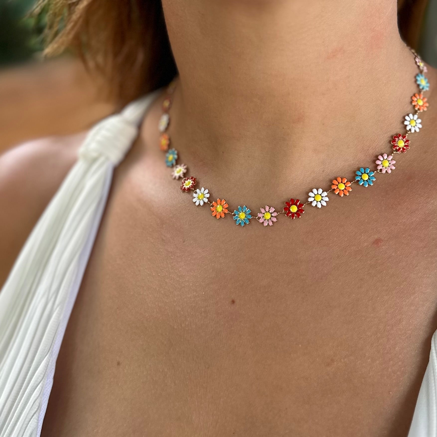 Colorful Daisy Necklace