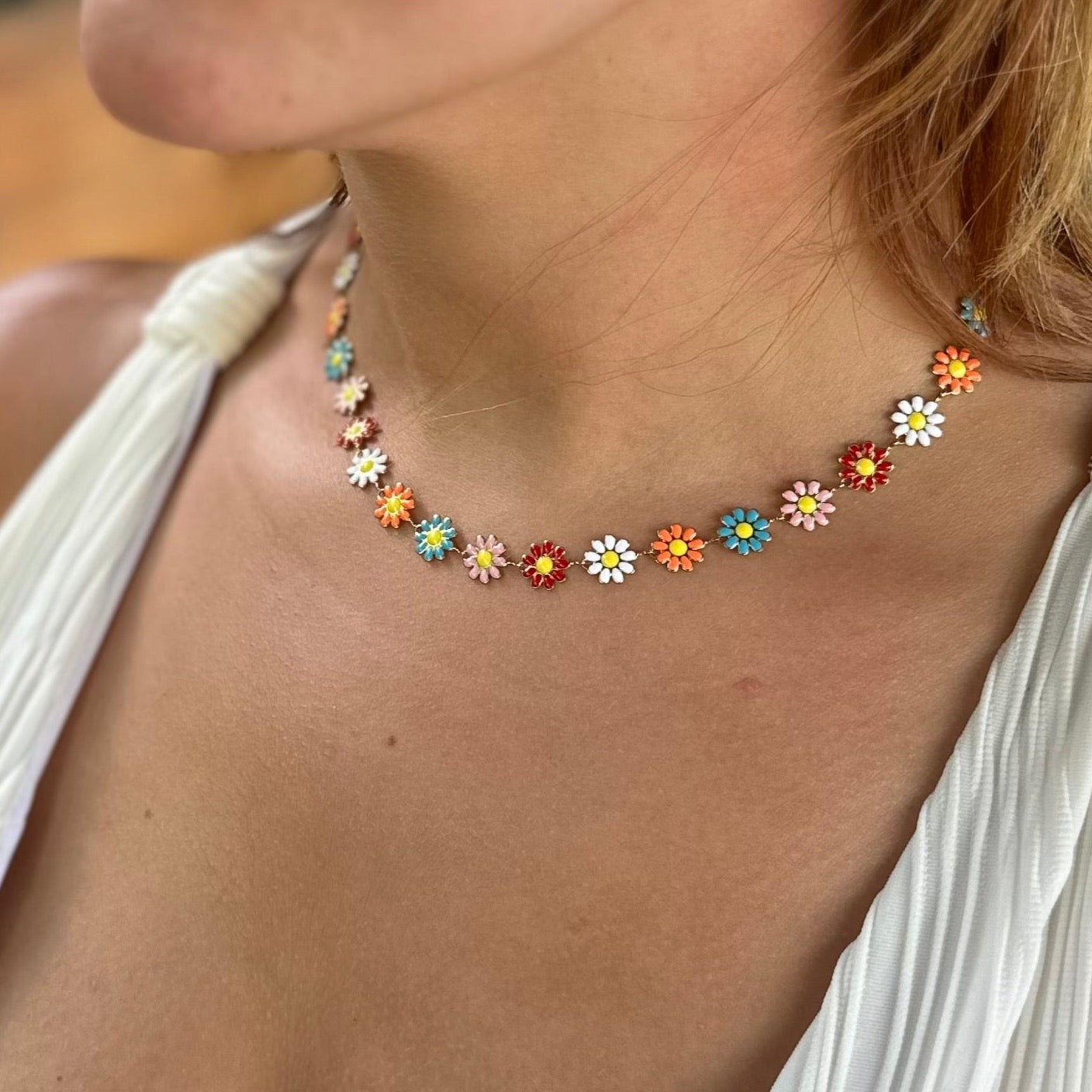 Colorful Daisy Necklace