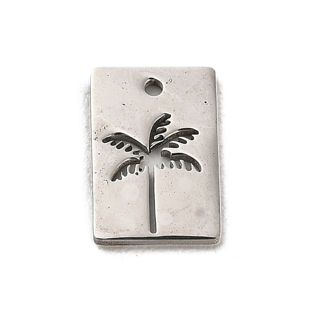 Palm Tree Silver Charm