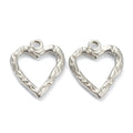 Hollow Outlined Heart Silver Charm