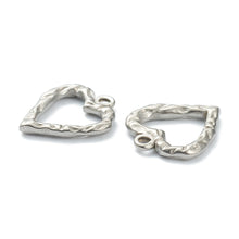Load image into Gallery viewer, Hollow Outlined Heart Silver Charm
