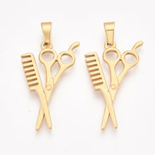 Load image into Gallery viewer, Scissors and Comb Charm
