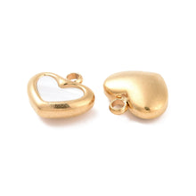 Load image into Gallery viewer, Petite White and Gold Heart Charm
