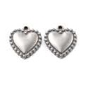 Silver Puffed Heart Charm