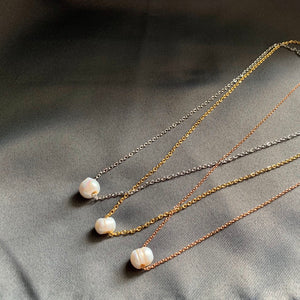 Single Pearl Necklace ; Fresh Water Pearl;
