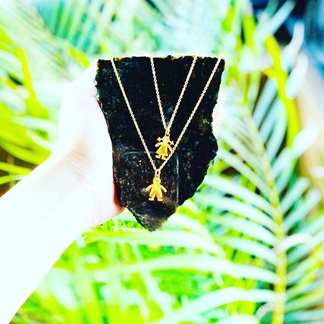 Children Silhouette Pendant Necklace