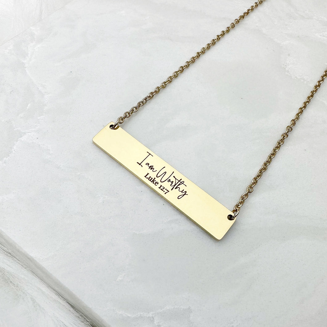 I am Worthy Necklace (Gold)
