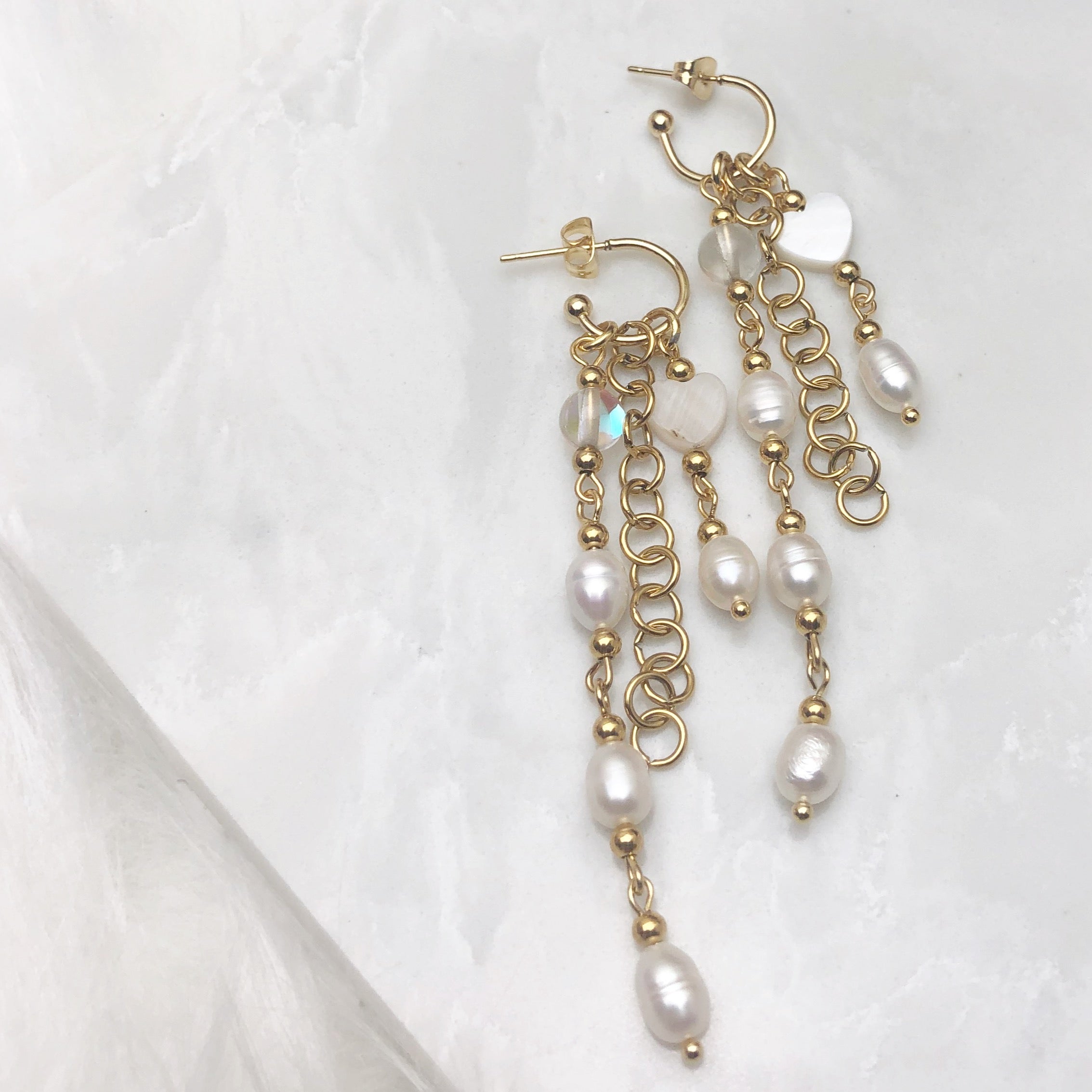 Pure Heart Charm Hoops