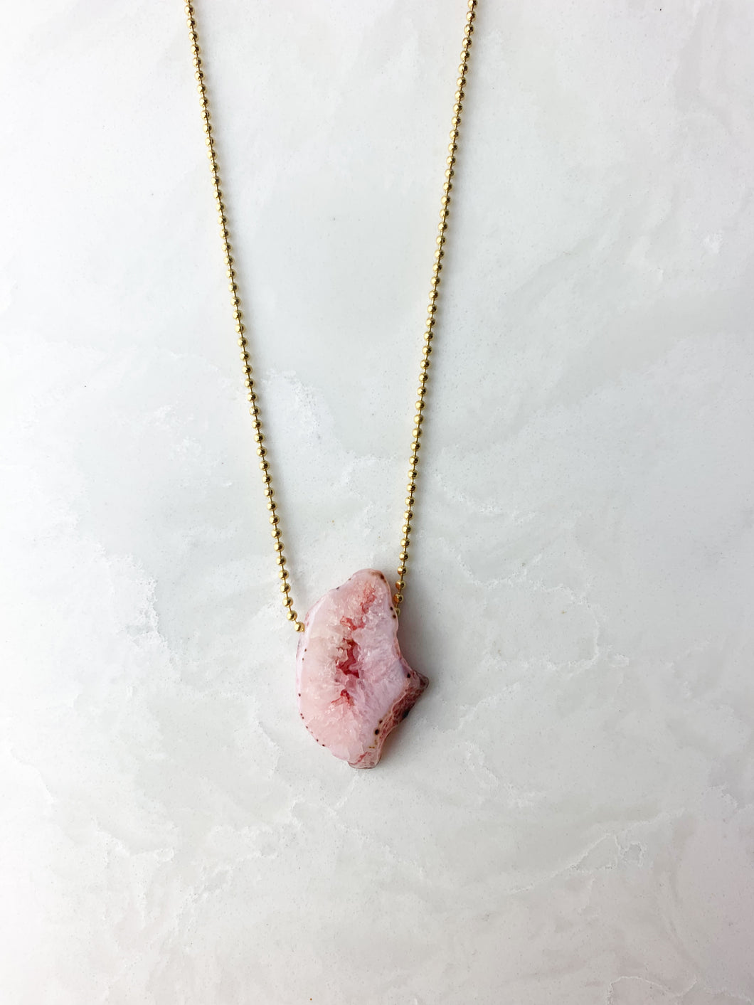 Pink Geode Necklace