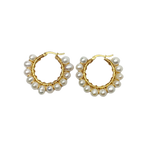 Small Pearl Hoops