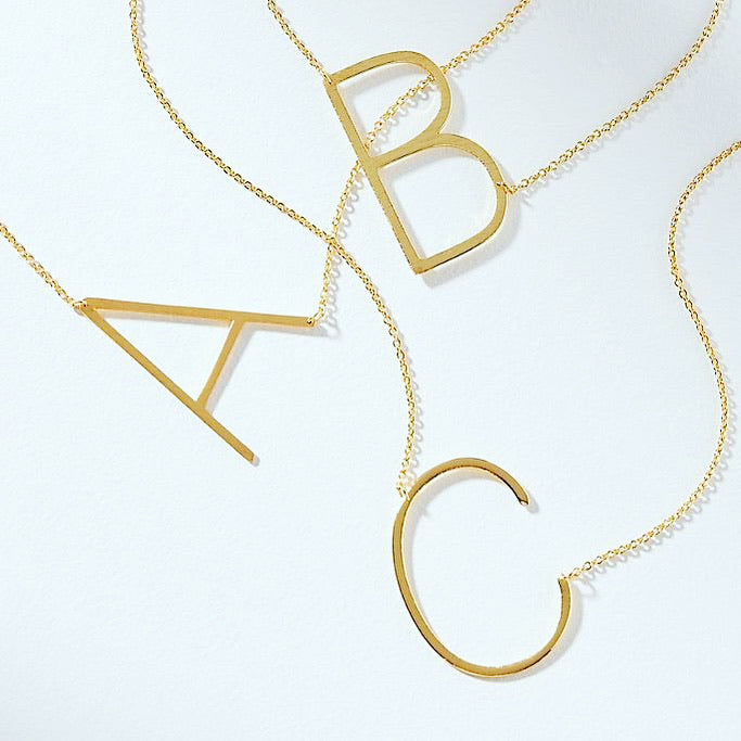 Large Initial Necklace