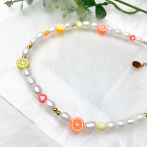 Citrus Pearl Necklace