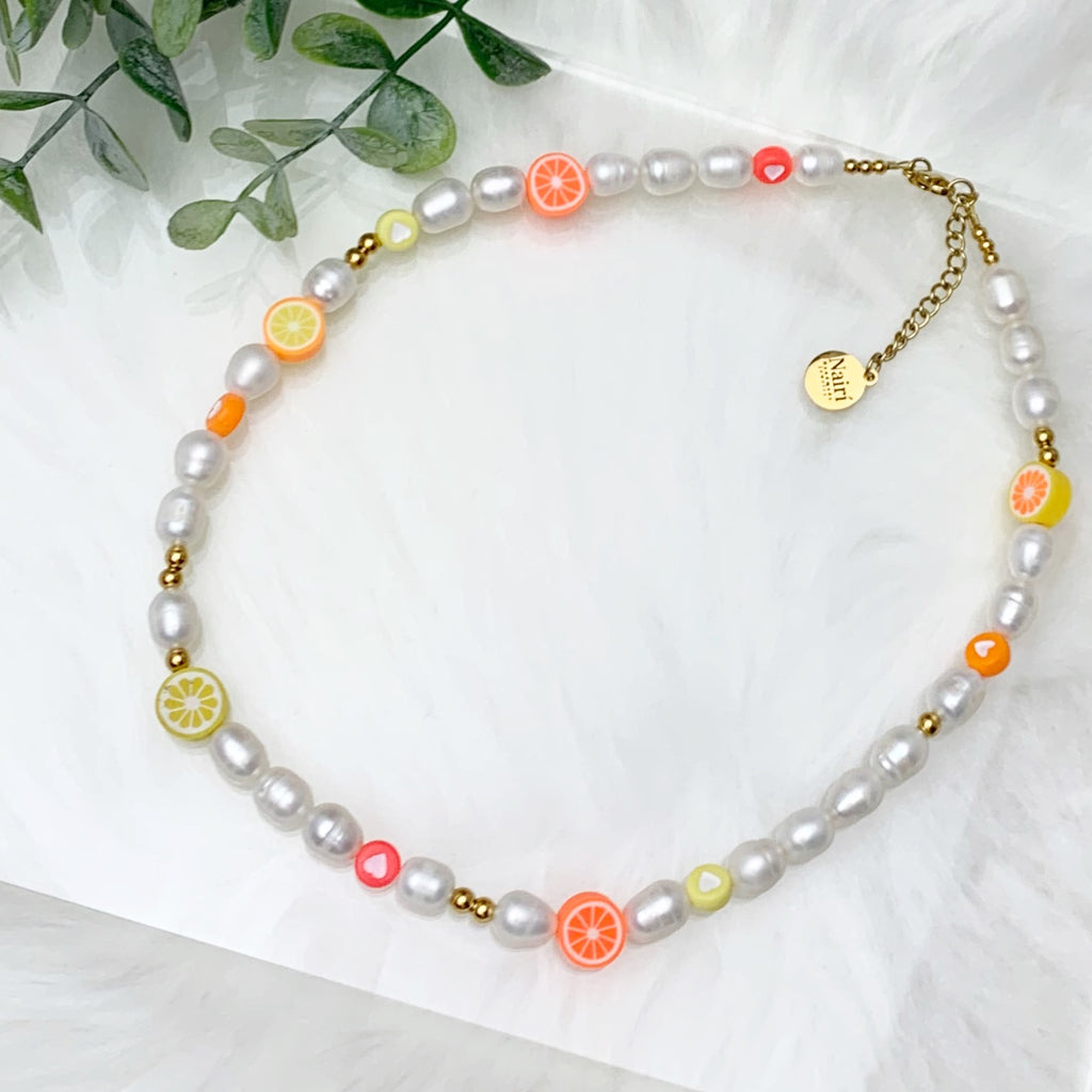 Citrus Pearl Necklace