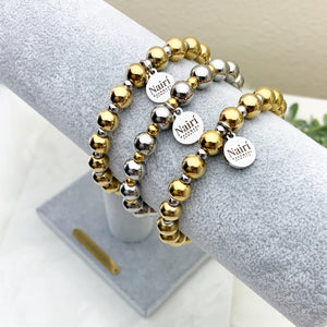 Steel + Gold Bracelet Set