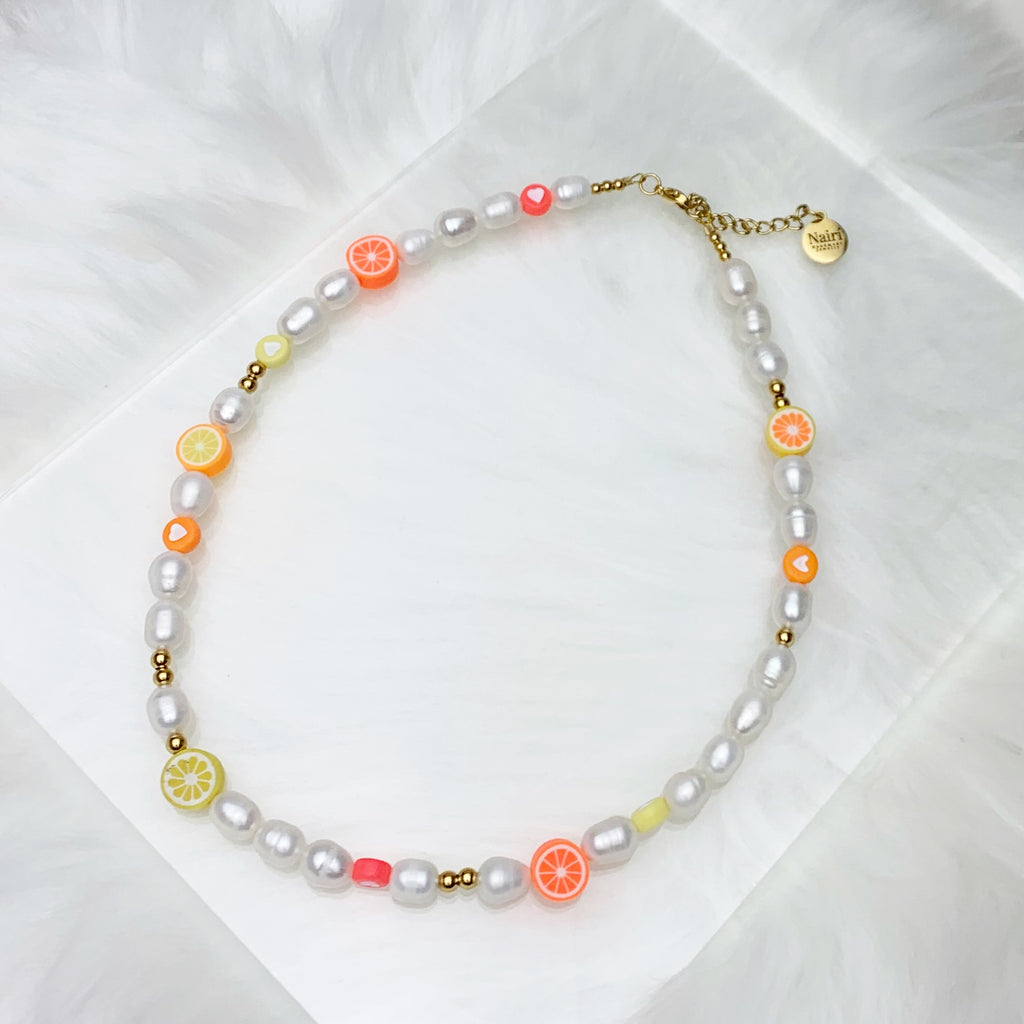 Citrus Pearl Necklace