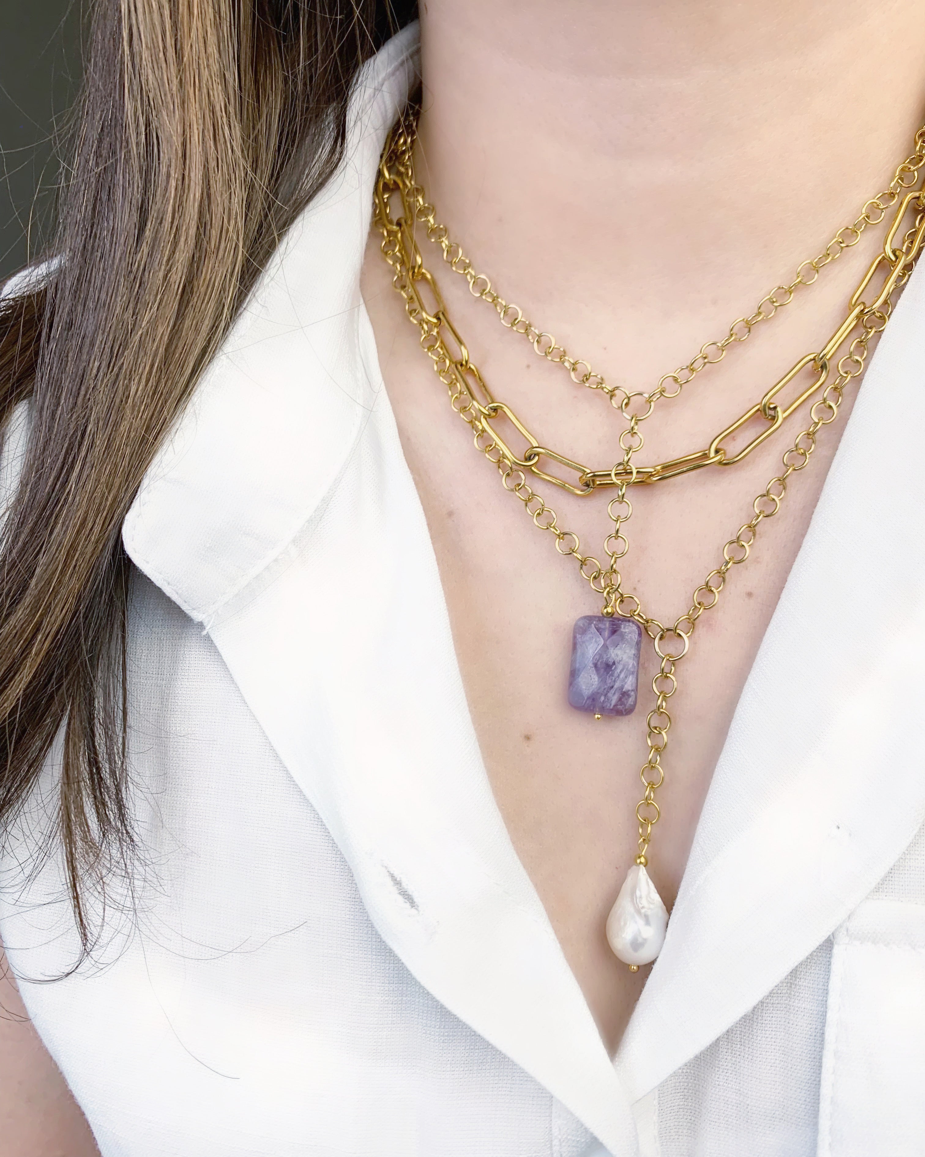 Pearl Lariat Necklace