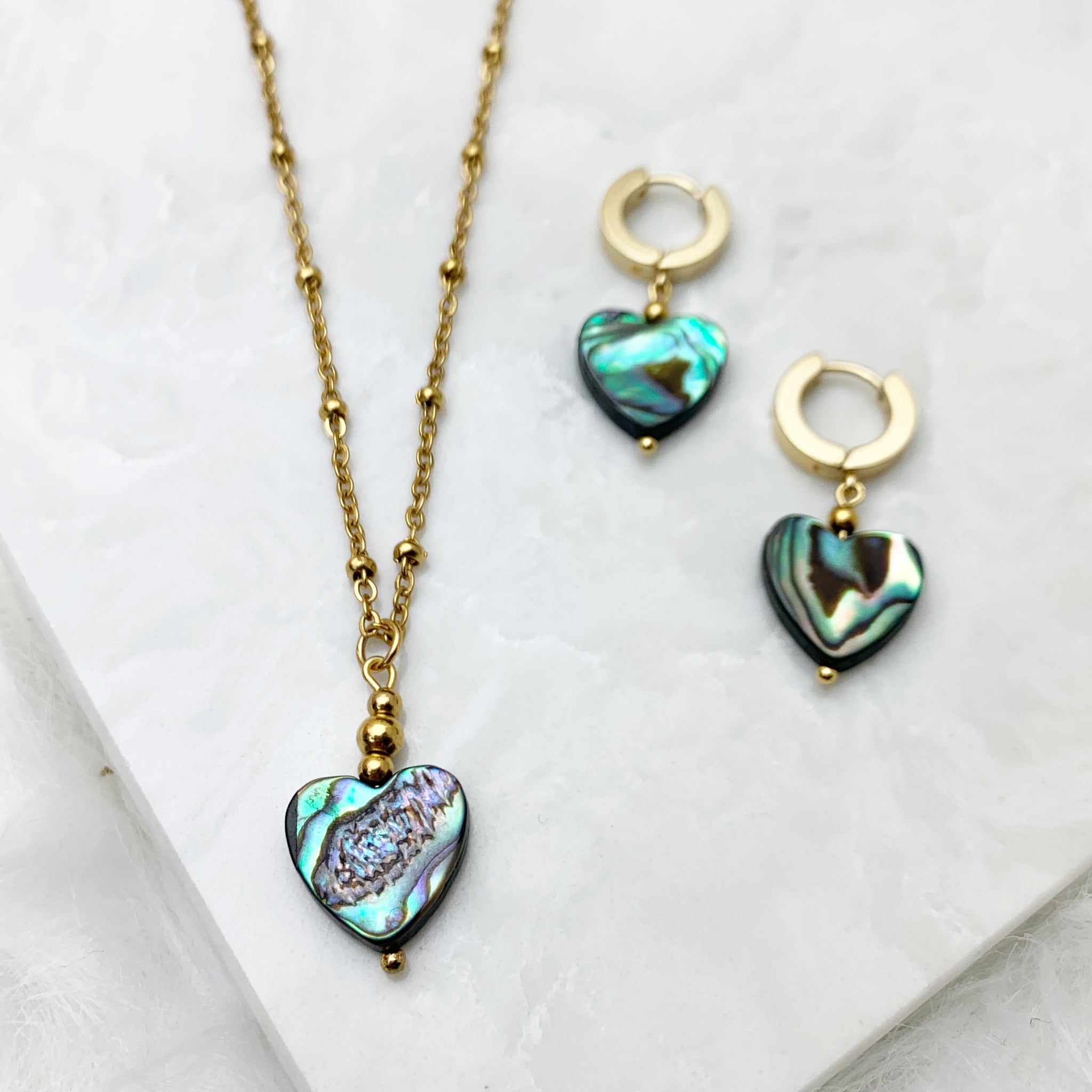 Abalone clearance heart necklace